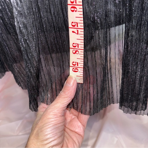 Embrace Los Angeles Maxi Slip Dress Sz Small Black Metallic Stripe Gown - Picture 12 of 15